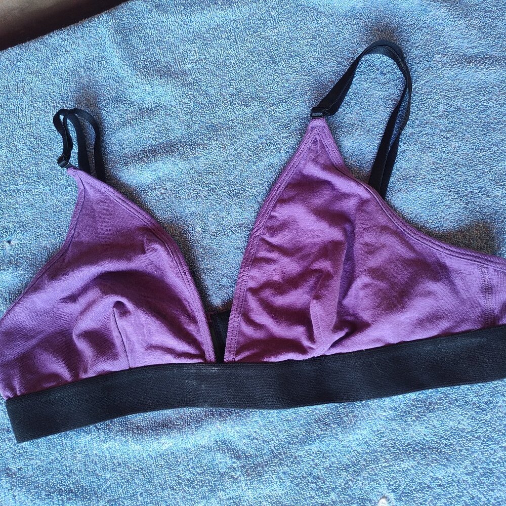 WAMA Hemp Triangle Bralette, Purple, XL, NWOT